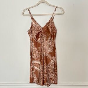 Y2K Women’s Satin Paisley Babydoll Dress Cami Tank fits Small-Medium *H70